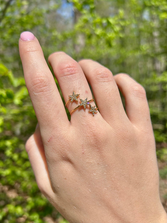 Bague triple étoile