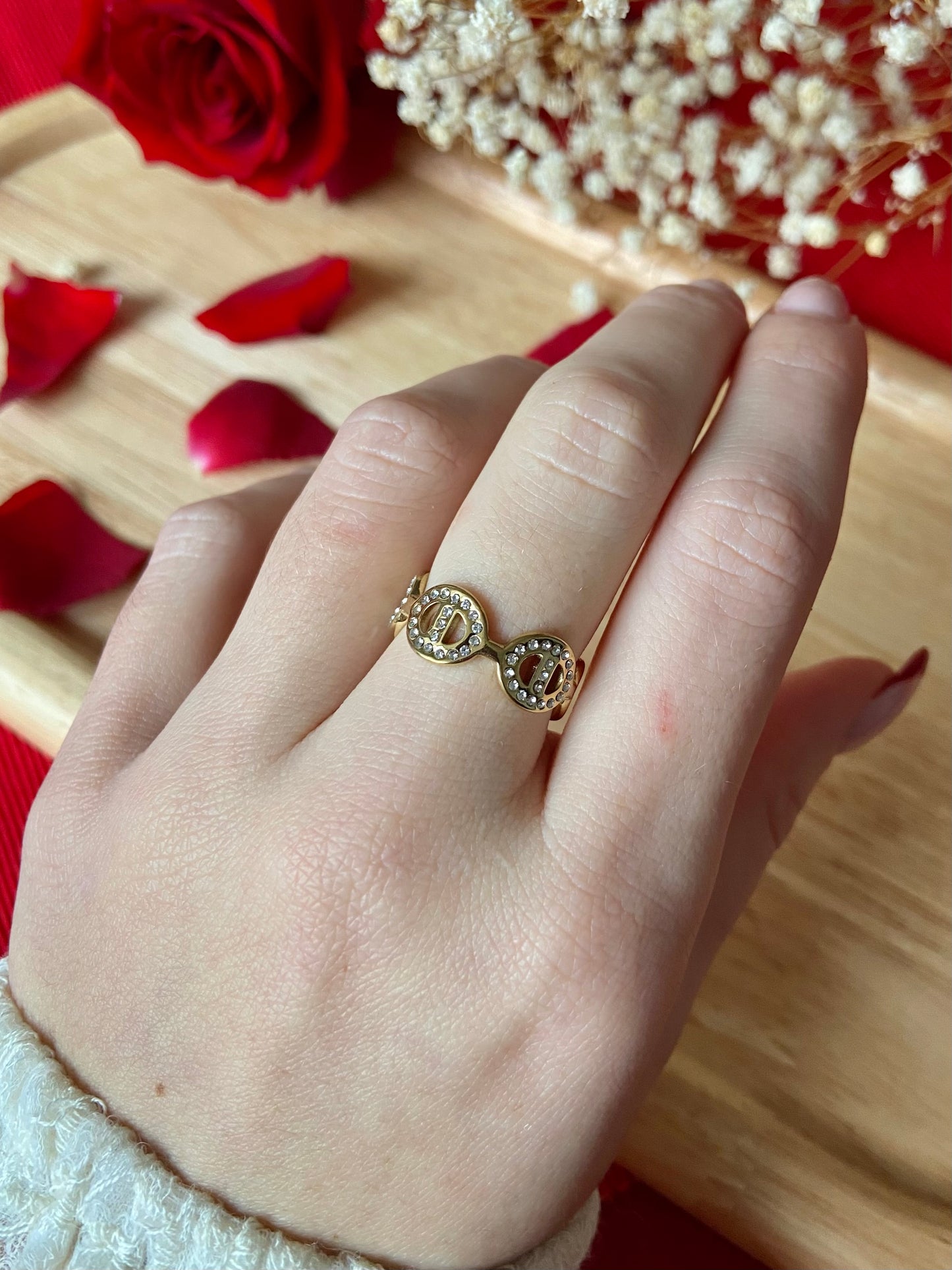 Bague maille marine