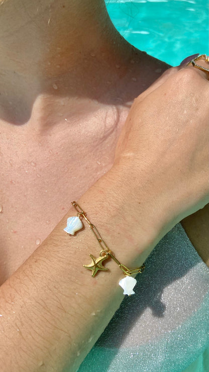 Bracelet breloques avec nacre