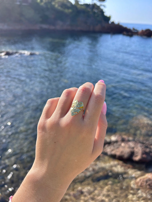 Bague cœur martelée