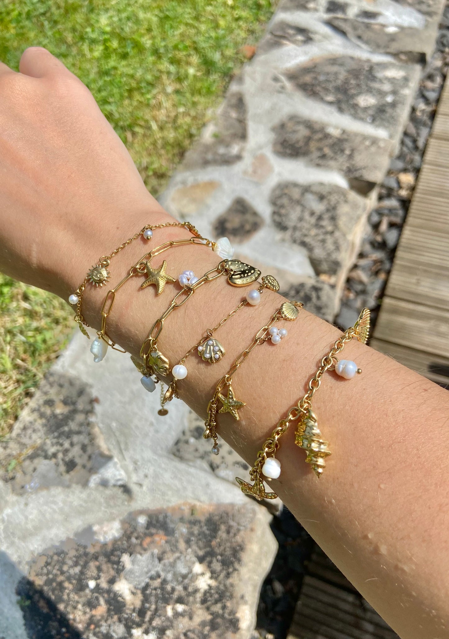 Bracelet breloques coquillage