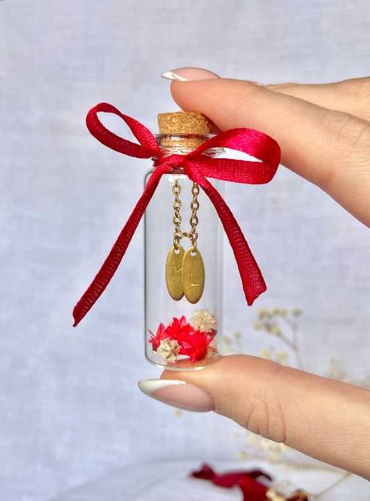 Flacon souvenir & collier estampée